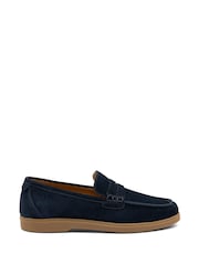 Loake Navy Blue Suede Saddle Loafers - Slika 1 iz 3