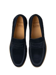 Loake Navy Blue Suede Saddle Loafers - Slika 3 iz 3