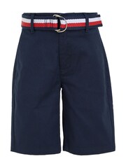 Tommy Hilfiger Blue Woven Belted Shorts - Image 4 of 6