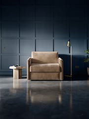 Jay-Be Luxe Velvet Cedar Mink Brown Slim Snuggle Sofa Bed - Image 1 of 6