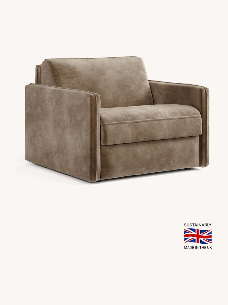 Jay-Be Luxe Velvet Cedar Mink Brown Slim Snuggle Sofa Bed - Image 2 of 6