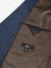 Blue Regular Fit Wool Rich Herringbone Blazer - Image 10 of 11