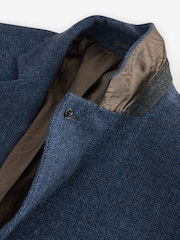 Blue Regular Fit Wool Rich Herringbone Blazer - Image 11 of 11