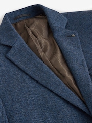 Blue Regular Fit Wool Rich Herringbone Blazer - Image 9 of 11