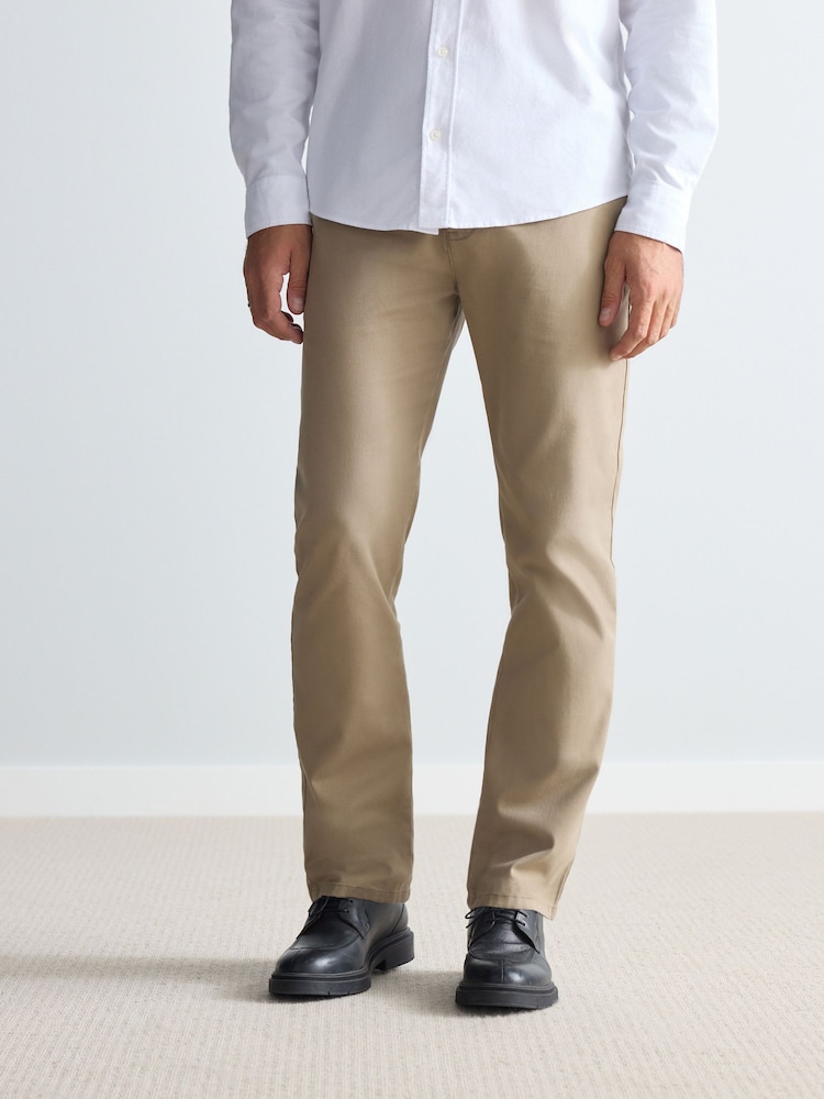 Stone Natural Slim Fit Nova Fides Italian Signature Chino Trousers - Image 1 of 11 Stone Natural Slim Fit Nova Fides Italian Signature Chino Trousers - Image 1 of 11