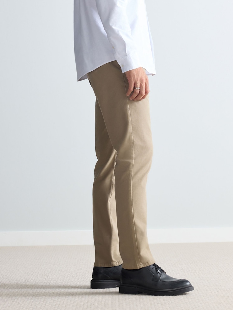 Stone Natural Slim Fit Nova Fides Italian Signature Chino Trousers - Image 5 of 11