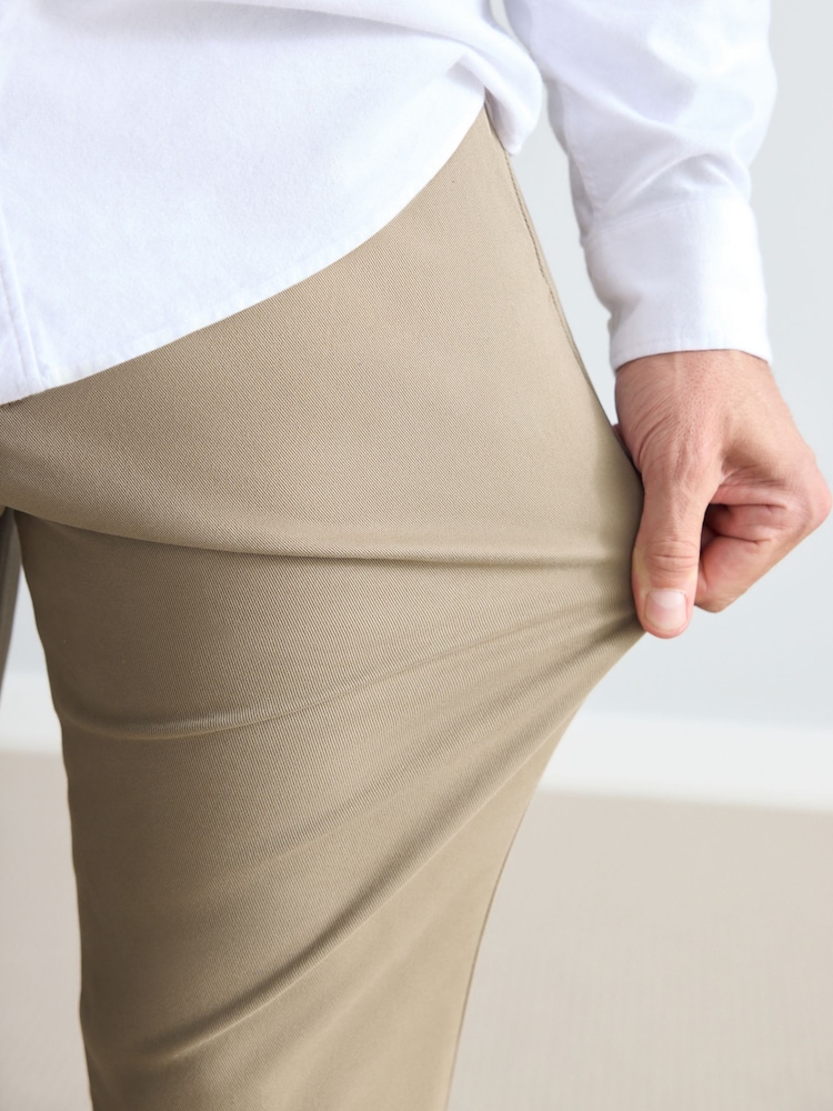 Stone Natural Slim Fit Nova Fides Italian Signature Chino Trousers - Image 6 of 11