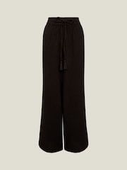 Accessorize Black Crinkle Beach 100% Cotton Trousers - Image 3 of 3