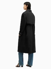 AllSaints Black Wyatt Trench Coats - Image 5 of 10