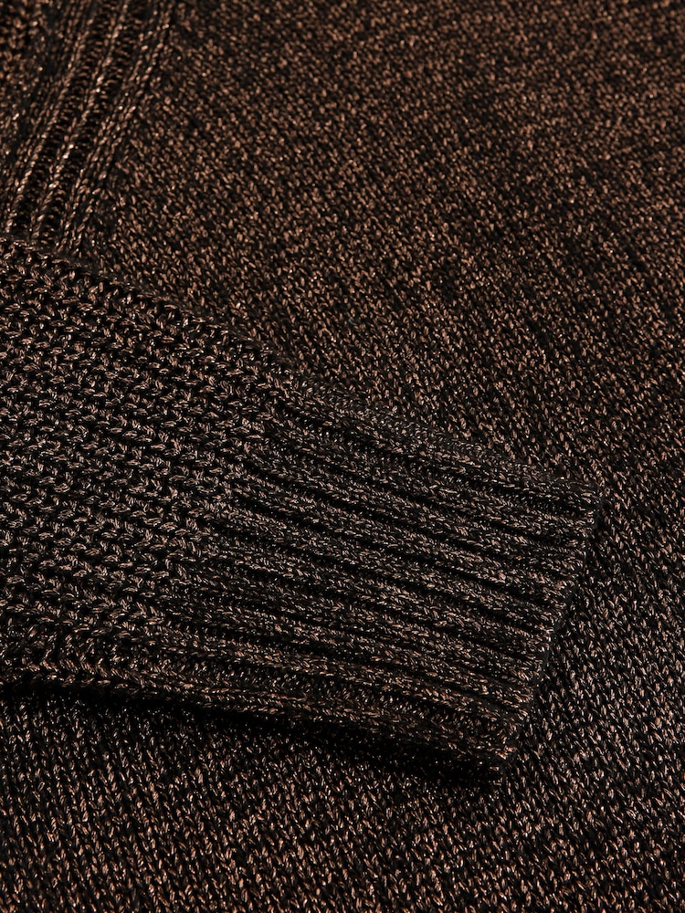 بني - Sparkle High Neck Knitted Jumper - صورة 7 من 7