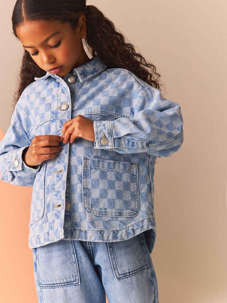 Check Denim Shacket (3-16yrs) - Image 5 of 9