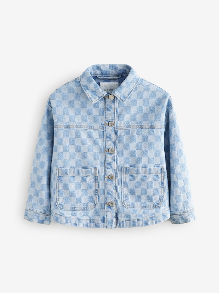 Check Denim Shacket (3-16yrs) - Image 6 of 9