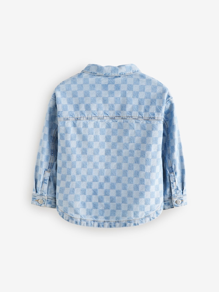 Check Denim Shacket (3-16yrs) - Image 7 of 9