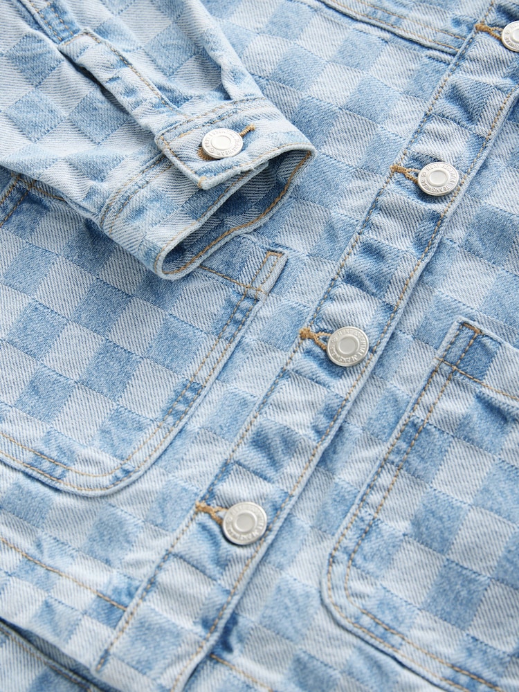 Check Denim Shacket (3-16yrs) - Image 8 of 9