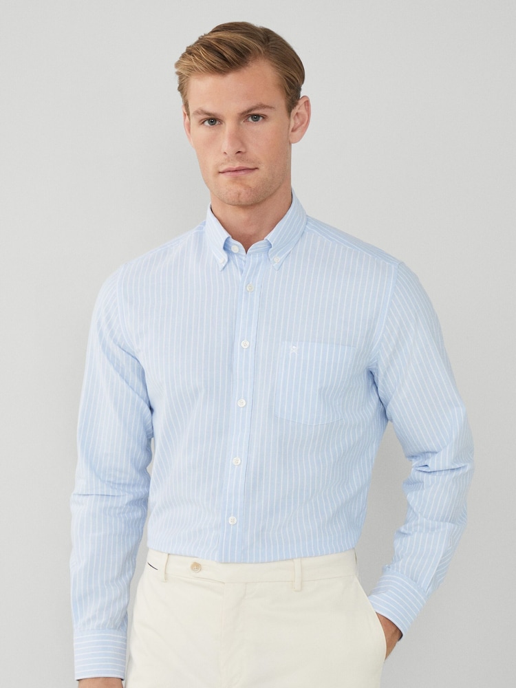 Hackett London Men Blue 100% Cotton Shirt - Image 1 of 5 Hackett London Men Blue 100% Cotton Shirt - Image 1 of 5
