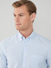 Hackett London Men Blue 100% Cotton Shirt - Image 4 of 5