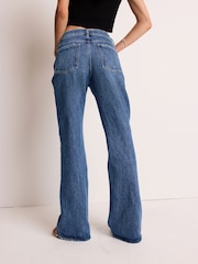 Dark Blue Relaxed Bootcut 100% Cotton Jeans - Image 3 of 7