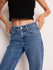 Dark Blue Relaxed Bootcut 100% Cotton Jeans - Image 4 of 7