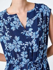 Roman Blue Floral Print Tiered Woven Dress - Image 5 of 5