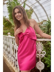 Pink - Mini-Trägerkleid mit Schleife - Bild 1 von 5