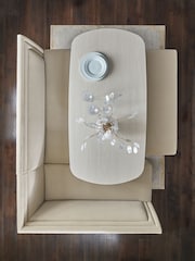 Soft Velvet Pebble 6 Seater Evie Dining Table and Corner Bench Set - Image 2 of 9