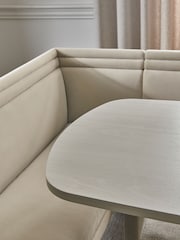 Soft Velvet Pebble 6 Seater Evie Dining Table and Corner Bench Set - Image 3 of 9