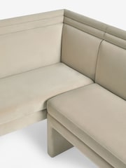 Soft Velvet Pebble 6 Seater Evie Dining Table and Corner Bench Set - Image 9 of 9