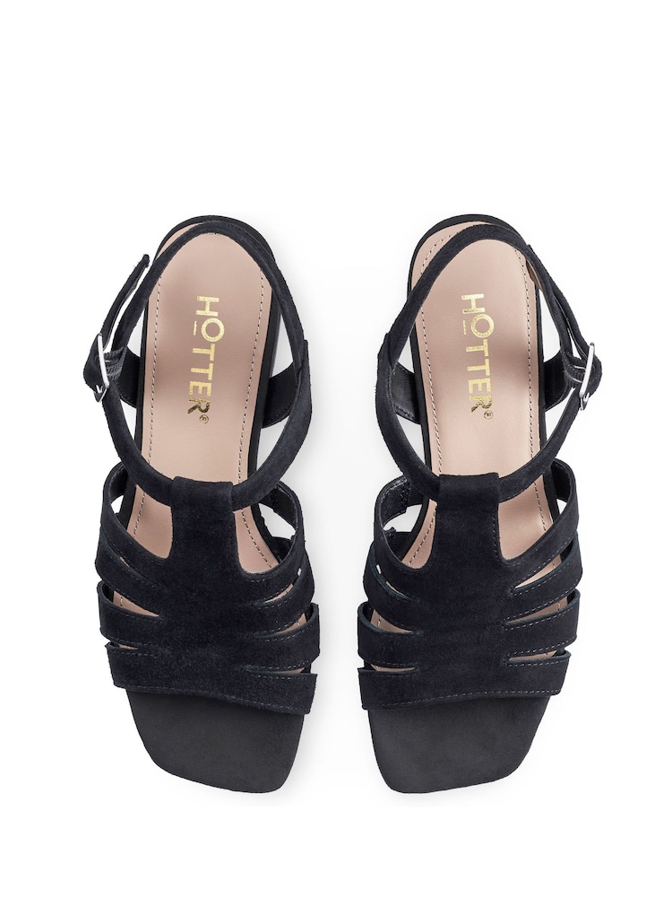 Hotter Black Portofino Buckle Sandals - Image 4 of 4