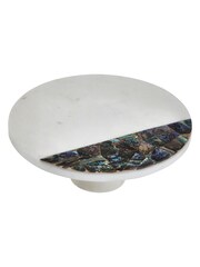 Maison by Premier White Marble Round Cake Stand - Image 1 of 2