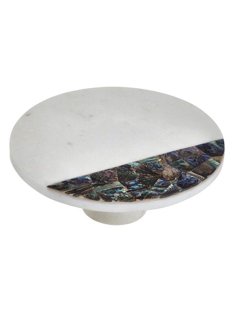 Maison by Premier White Marble Round Cake Stand - Image 1 of 2