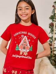 Lipsy Red Christmas Jersey Pyjamas Trousers Set (From 3-16yrs) - Image 2 of 4