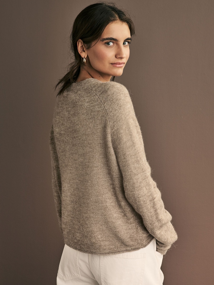 Neutral Mole Soft Touch Crew Neck Knitted Jumper with Alpaca - Image 2 of 7