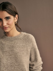 Neutral Mole Soft Touch Crew Neck Knitted Jumper with Alpaca - Image 3 of 7