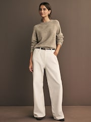 Neutral Mole Soft Touch Crew Neck Knitted Jumper with Alpaca - Image 4 of 7
