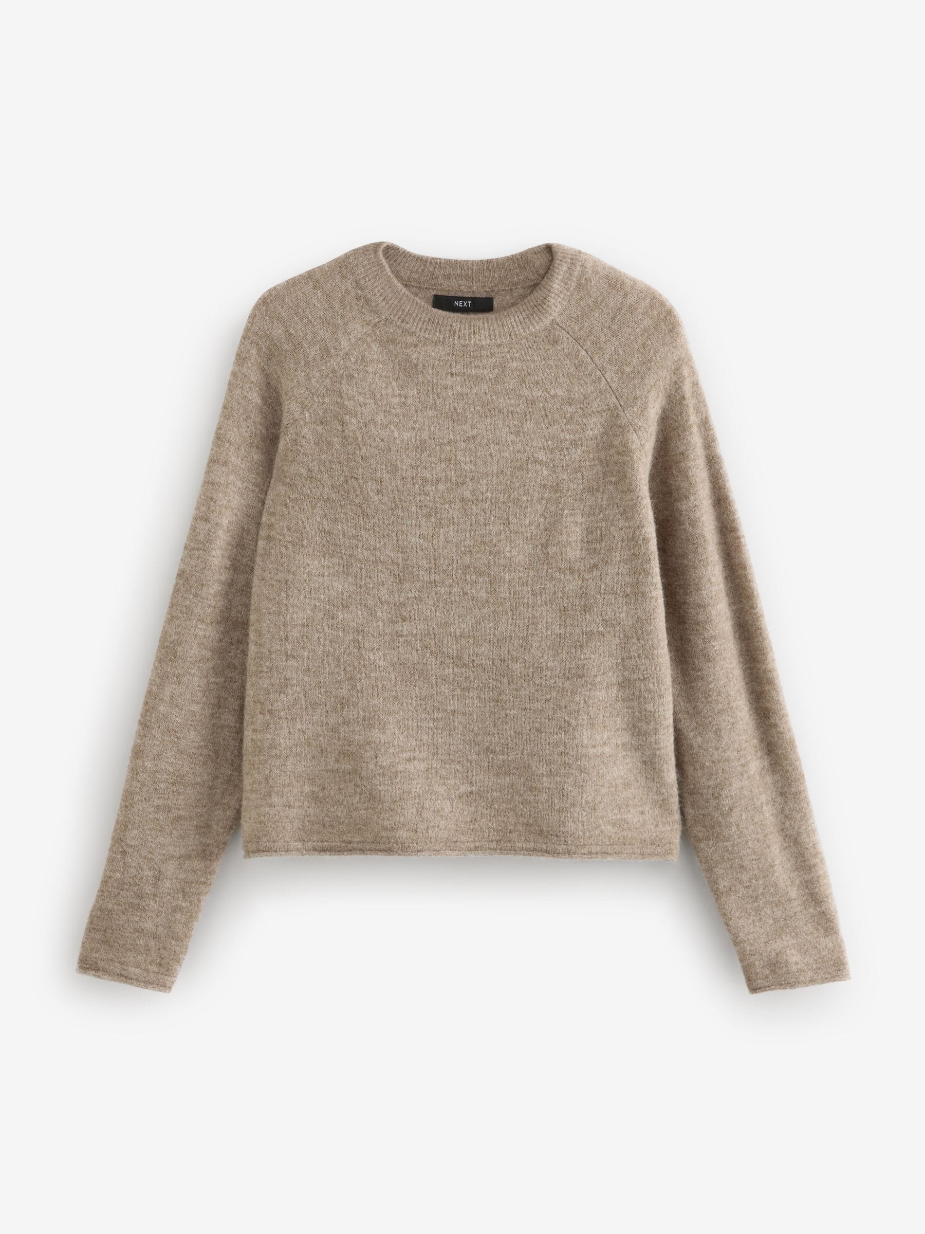 Buy Neutral Mole Soft Touch Crew Neck Knitted Jumper with Alpaca