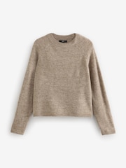 Neutral Mole Soft Touch Crew Neck Knitted Jumper with Alpaca - Image 5 of 7