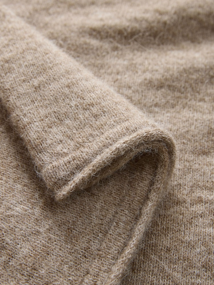 Neutral Mole Soft Touch Crew Neck Knitted Jumper with Alpaca - Image 6 of 7