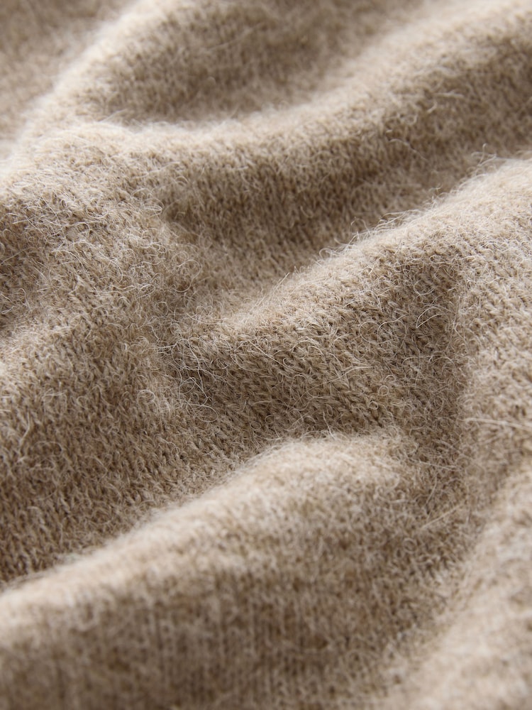 Neutral Mole Soft Touch Crew Neck Knitted Jumper with Alpaca - Image 7 of 7