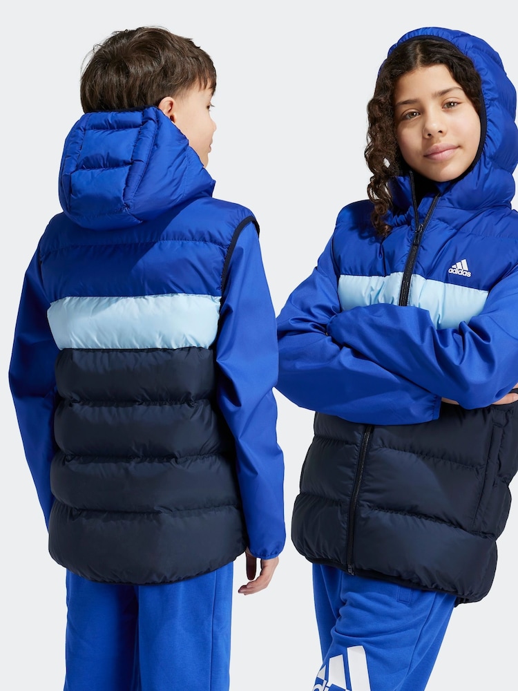 adidas Blue/Navy Gilet - Image 2 of 6 adidas Blue/Navy Gilet - Image 2 of 6