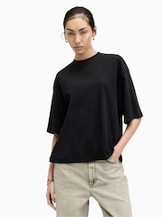 AllSaints Black Amelie T-Shirt - Image 1 of 7