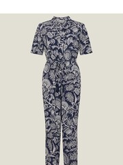 Accessorize Blue Fan Print Jumpsuit - Image 4 of 4