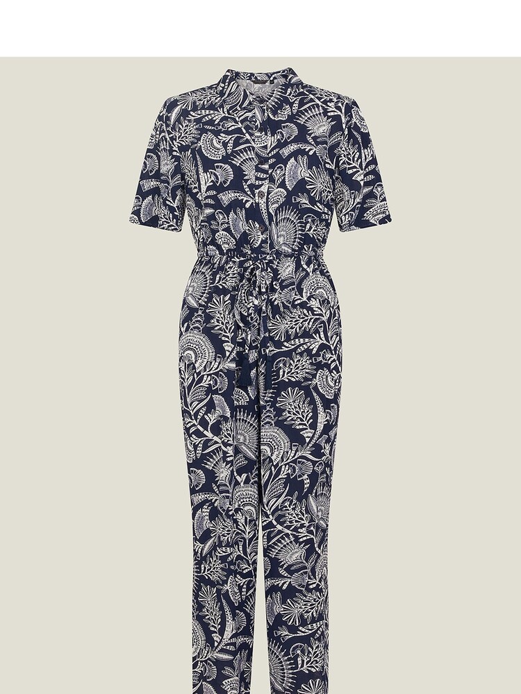 Accessorize Blue Fan Print Jumpsuit - Image 4 of 4
