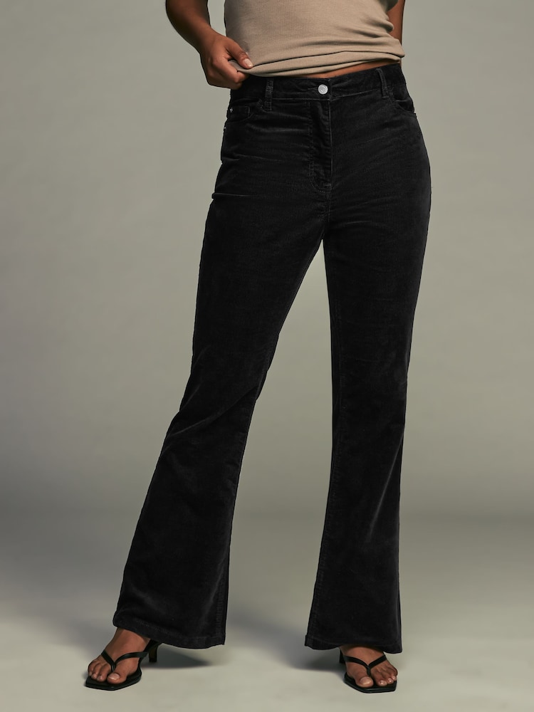 Schwarz - Hourglass Cord Flared Trousers - Bild 1 von 1