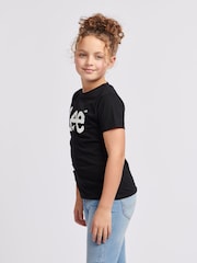 Lee Black Girls Regular Fit Wobbly Graphic T-Shirt - Image 4 of 8