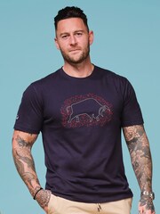 Raging Bull Blue Scatter Stitch Bull 100% Cotton T-Shirt - Image 4 of 9