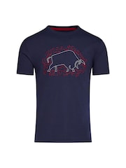 Raging Bull Blue Scatter Stitch Bull 100% Cotton T-Shirt - Image 9 of 9
