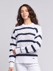 U.S. Polo Assn. White Regular Fit Womens Pointelle Knit Jumper - Image 1 of 8