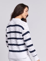 U.S. Polo Assn. White Regular Fit Womens Pointelle Knit Jumper - Image 2 of 8