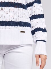 U.S. Polo Assn. White Regular Fit Womens Pointelle Knit Jumper - Image 5 of 8