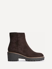 Linzi Brown Suede Rival Wedge Heel Ankle Boots - Image 2 of 5